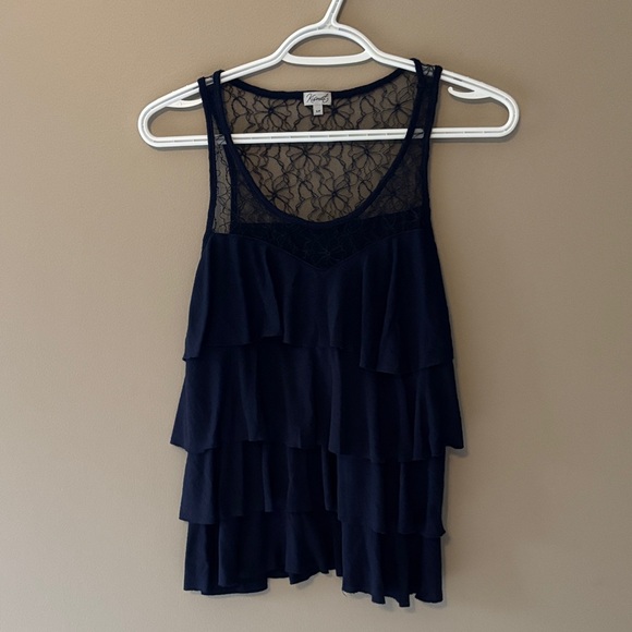 Kismet Navy Lace Tiered Camisole - Picture 1 of 7